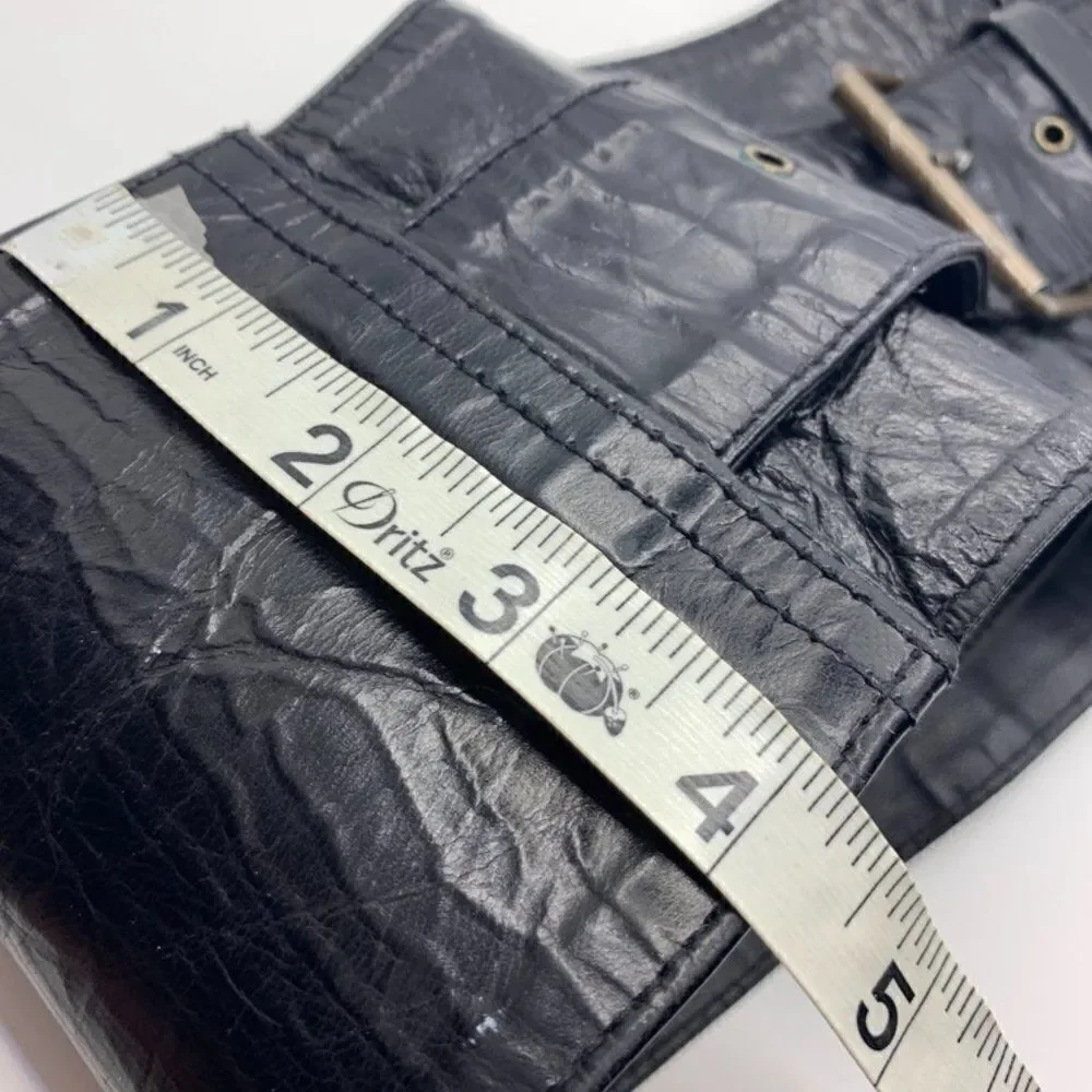 Jocasi London Vintage 80's Gator Print Wide Black Belt